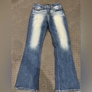 Classic Buckle Black Bootcut Women Jeans